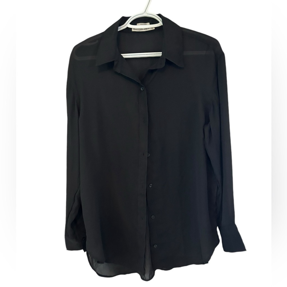 Abercrombie & Fitch Sheer Black Blouse size Small